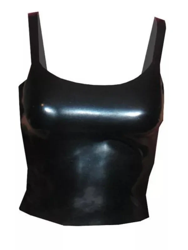 Latex Woman Black | Mini-Skirt | Latex Rubber Gummi | Latex Crop Top For Women - Image 5